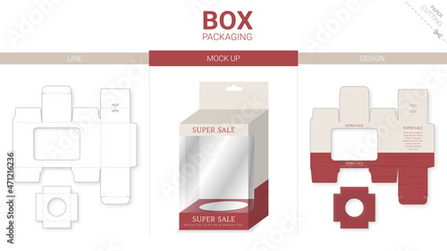box packaging design and mockup die cut