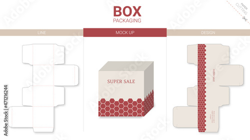 box packaging design and mockup die cut