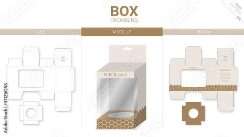 box packaging design and mockup die cut