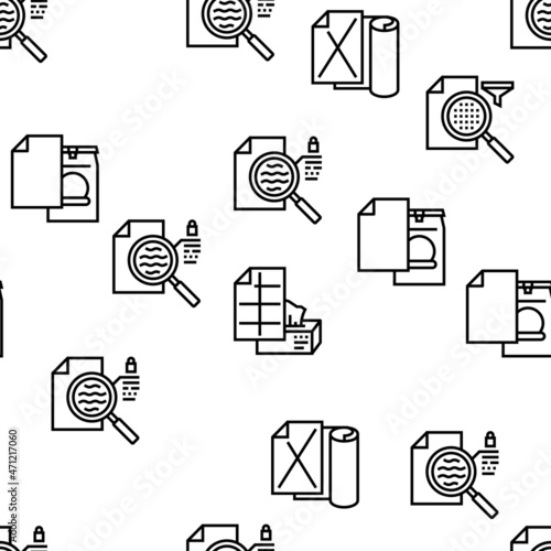 Paper List For Printing Poster Vector Seamless Pattern Thin Line Illustration