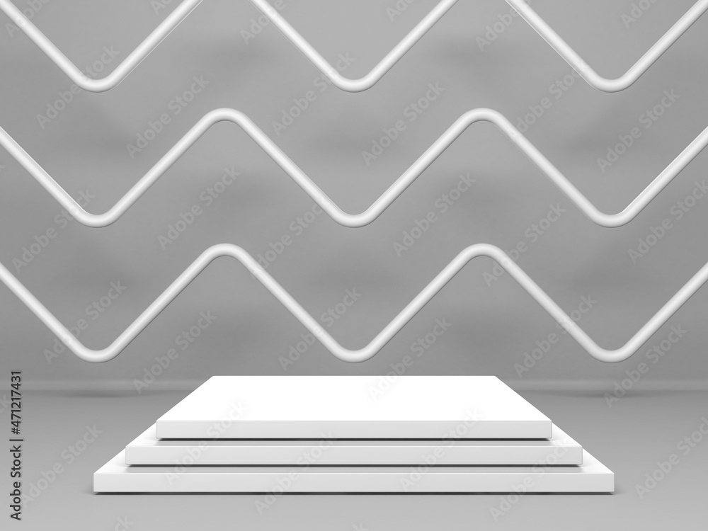 Abstract scene podium mockup. Award ceremony concept