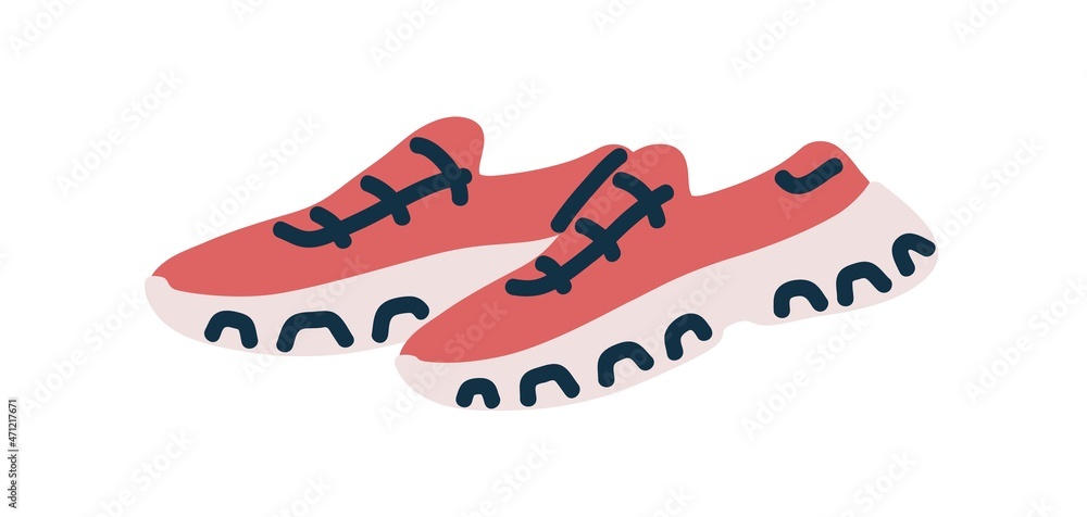 Sneaker shoe front view red icon sport pair Vector Image