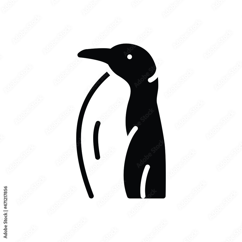 Obraz premium Black solid icon for penguin