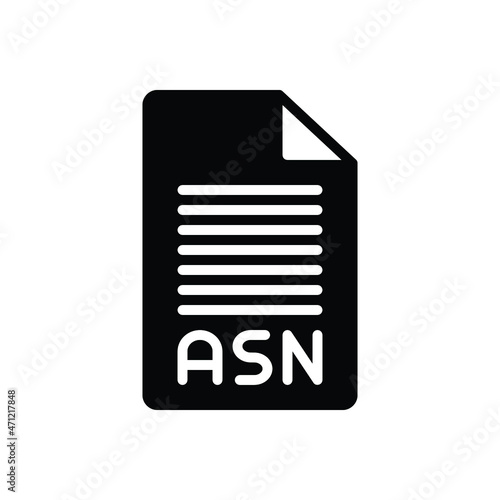 Tableau sur toile Black solid icon for asn alphabet