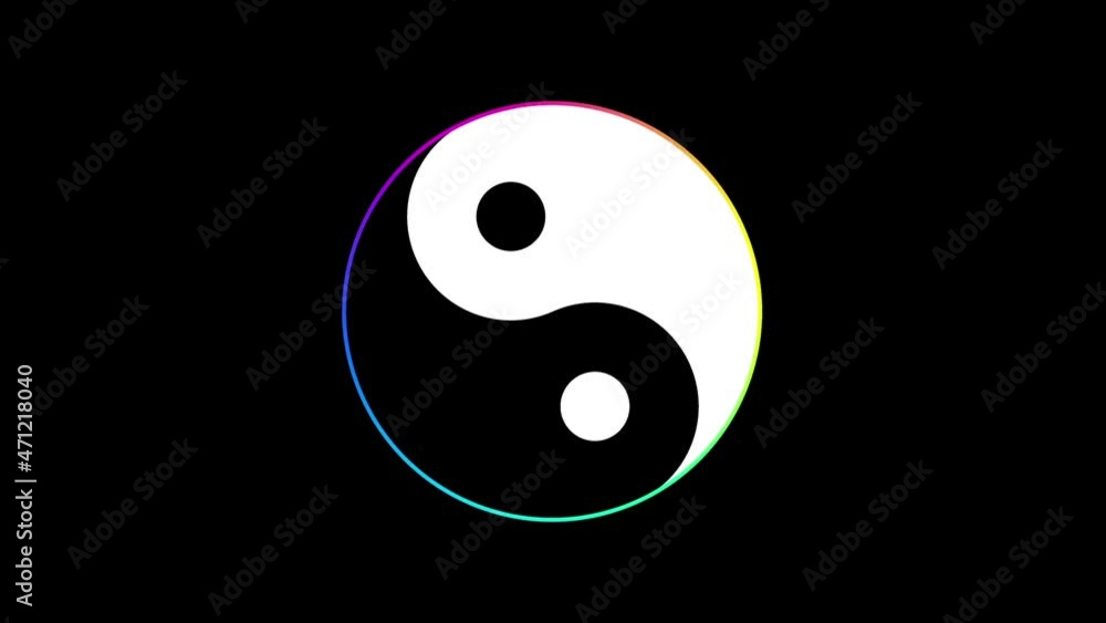 Psychedelic moving background with yin-yang symbol Psychedelic moving background with yin-yang symbol
