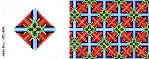 Dan-cheong. Korean traditional decorative patterns of temples.