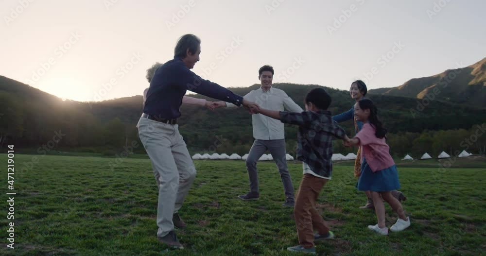 Happy family having fun outdoors,4K Happy family having fun outdoors,4K