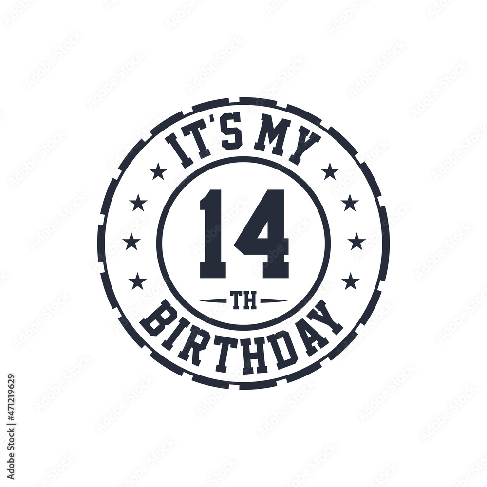 14 years birthday design, It's my 14th birthday