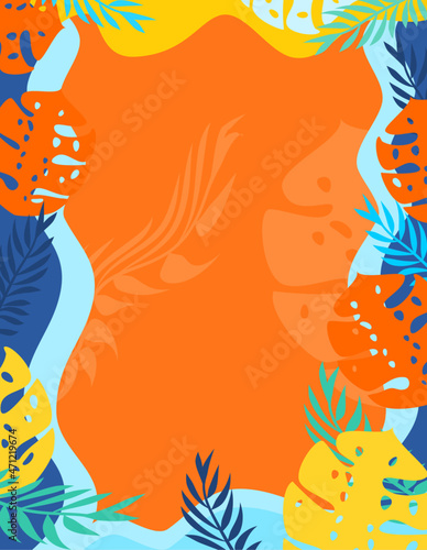 Abstract background. Summer nature concept. Leaves and colors of summer. Vector background