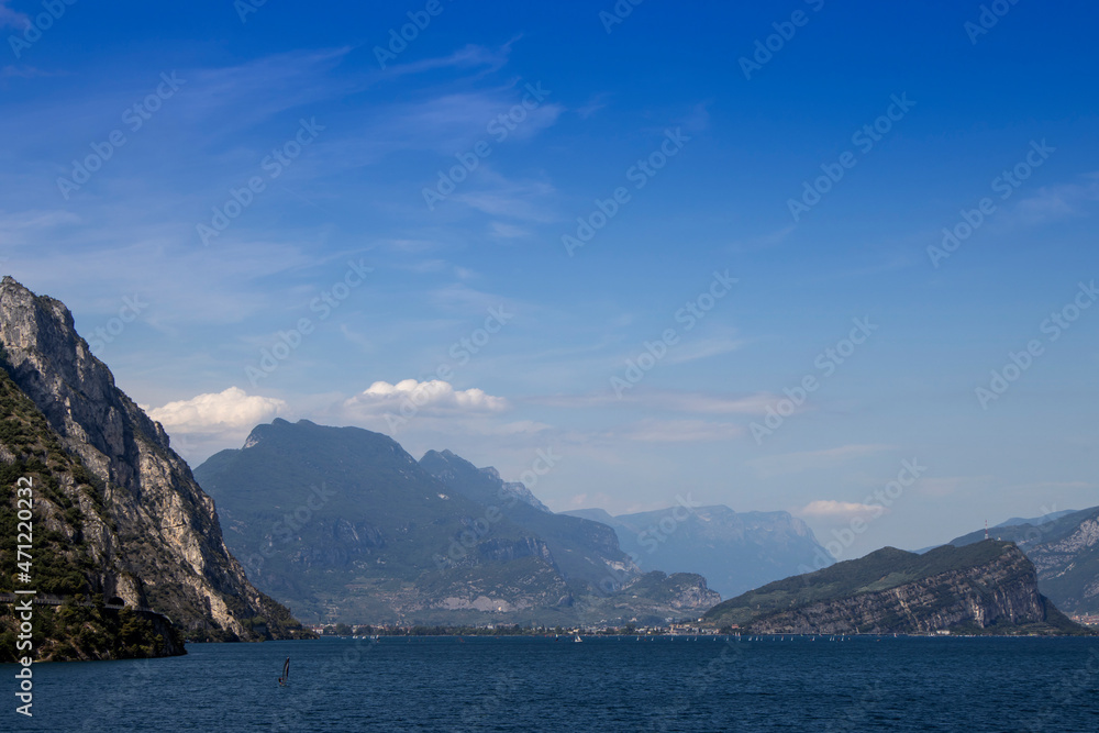 Riva del Garda town in Trentino, by Lago di Garda lake, in Italy