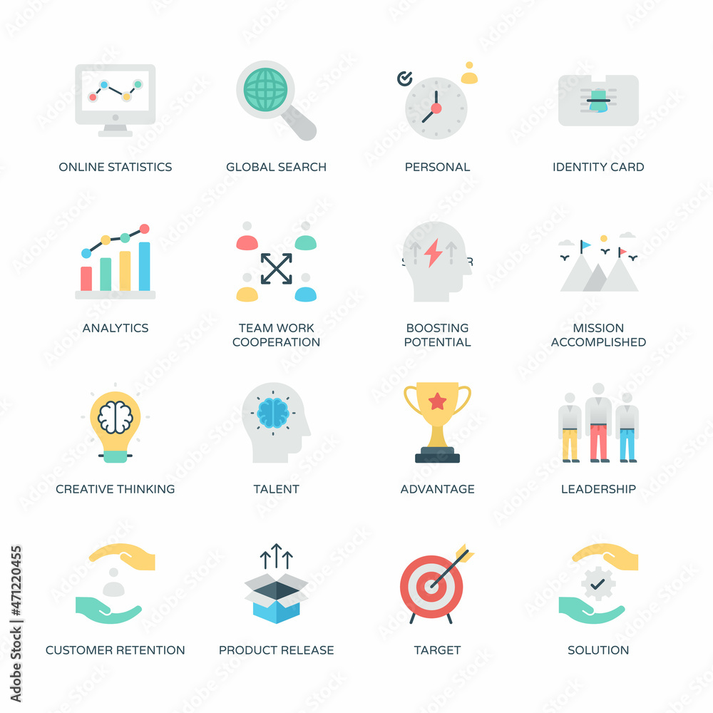 Business and Flat icons, stroked - Vectors Business and Flat icons, stroked - Vectors