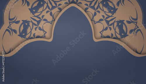 Background in blue with abstract brown pattern and logo space
