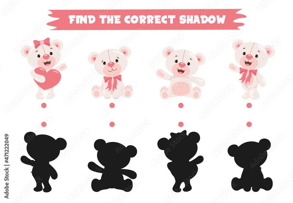Obraz premium Find The Correct Shadow Activity
