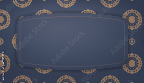 Background in blue with abstract brown pattern for logo design