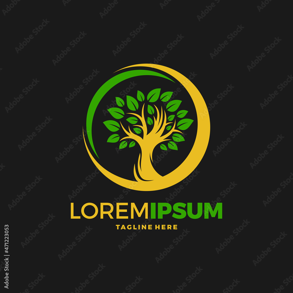 Tree Logo abstract design vector template
