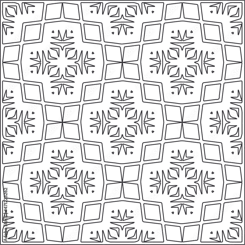 Vector pattern with symmetrical elements . Repeating geometric tiles from striped elements.Monochrome texture.Black and 
white pattern for wallpapers and backgrounds.