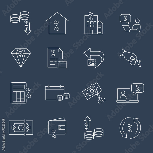 Tax icons set.Tax pack symbol vector elements for infographic web