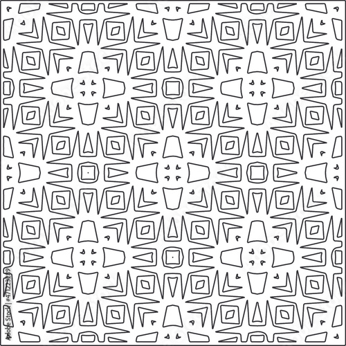 Vector pattern with symmetrical elements . Repeating geometric tiles from striped elements.Monochrome texture.Black and  white pattern for wallpapers and backgrounds.