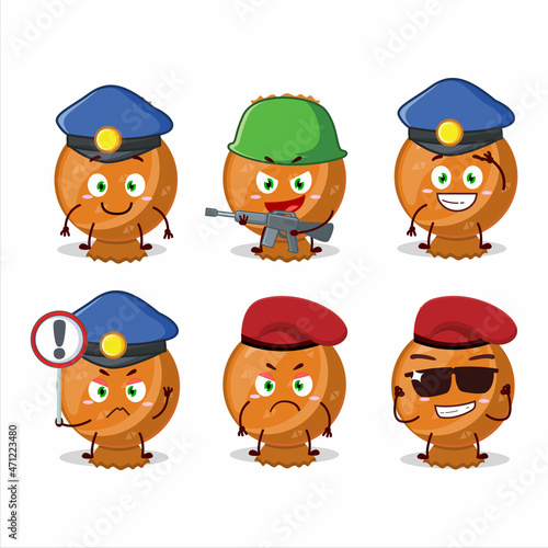 A dedicated Police officer of orange candy wrap mascot design style