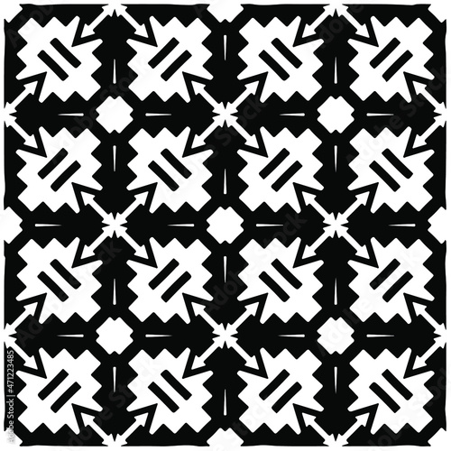 Decorative abstract pattern. Black and white seamless geometric pattern.Pattern for fashion, fabric, apparel dress, textile, background, wallpaper, digital printing.