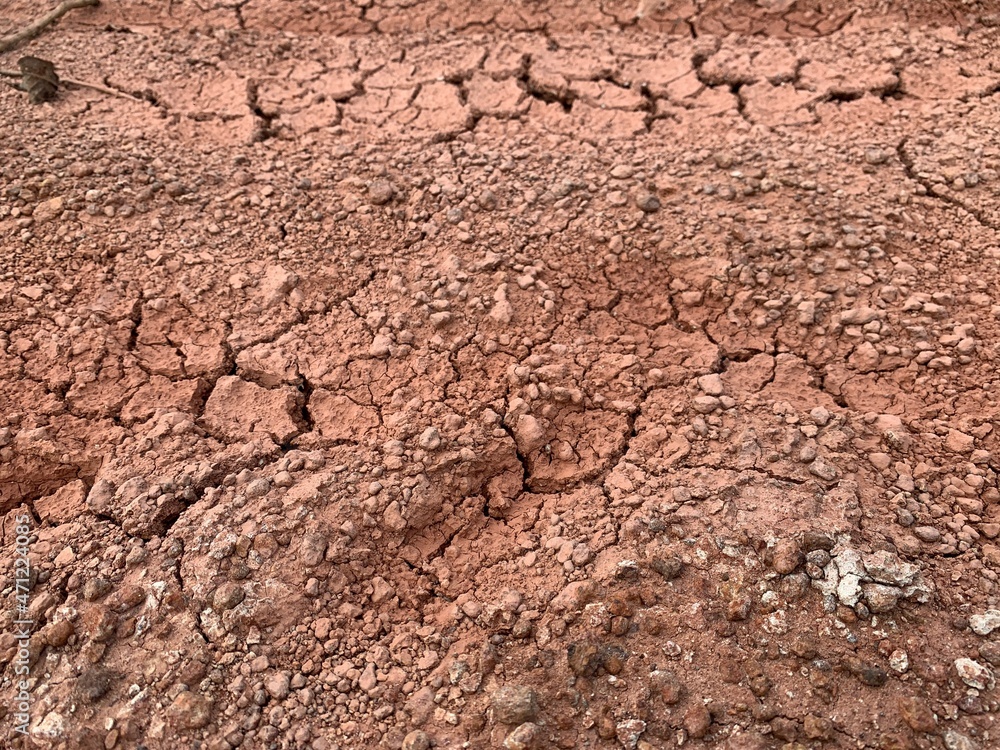 Texture dry and cracked red soil Texture dry and cracked red soil