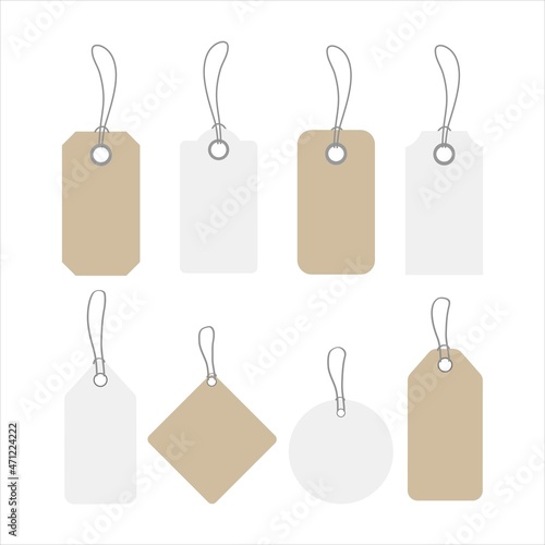 White hanging tags. Can be used for sales and promotions. Stock isolated