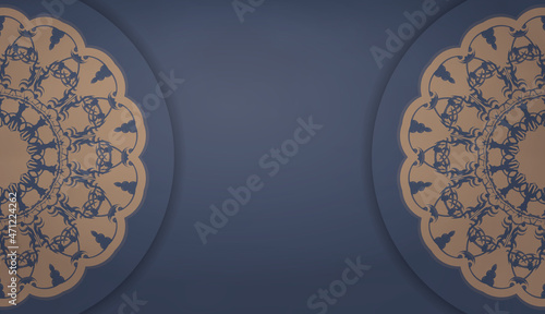 Background in blue with brown mandala pattern and place under your logo or text