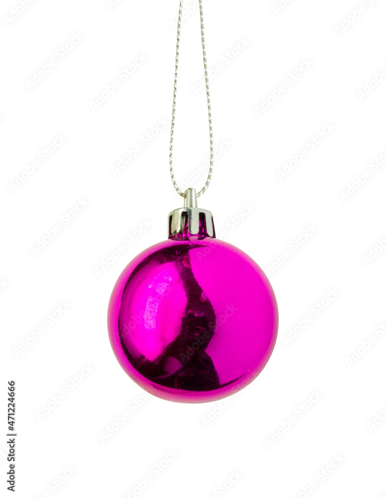 Pink Christmas ball isolated on white background Pink Christmas ball isolated on white background