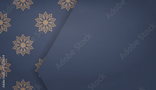 Background in blue with brown mandala pattern and place under your text