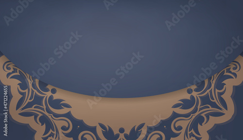 Background in blue with greek brown ornament for design under the text
