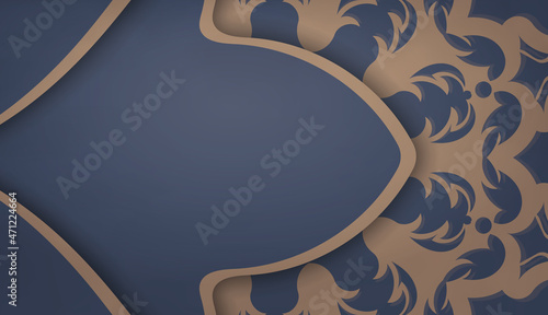 Background in blue with greek brown ornament for design under your text