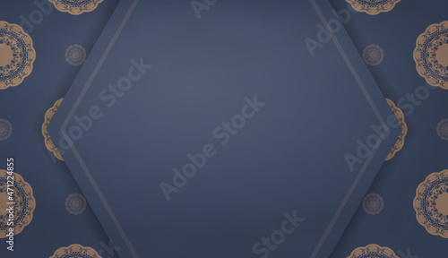 Background in blue with greek brown pattern and place under your text