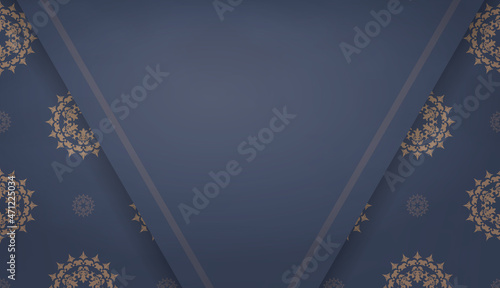 Background in blue with greek brown pattern and space for logo or text