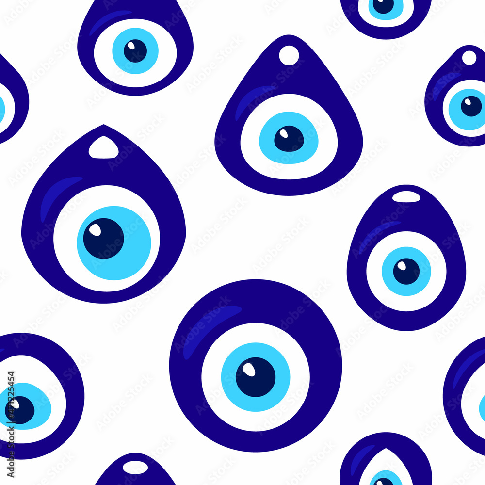 Seamless pattern with Nazar amulet for your project Seamless pattern with Nazar amulet for your project