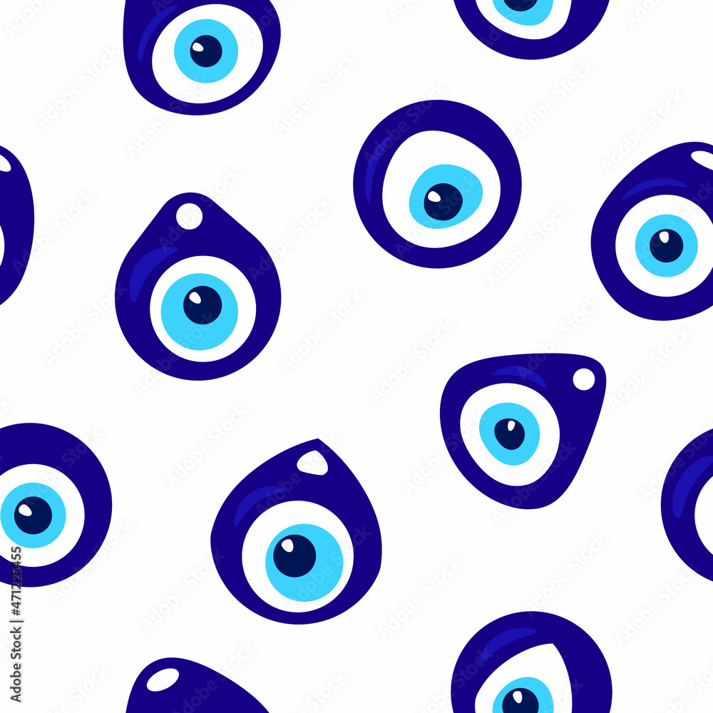 Seamless pattern with Nazar amulet for your project Seamless pattern with Nazar amulet for your project