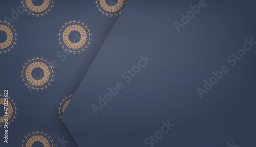 Background in blue with greek brown pattern for design under your logo or text