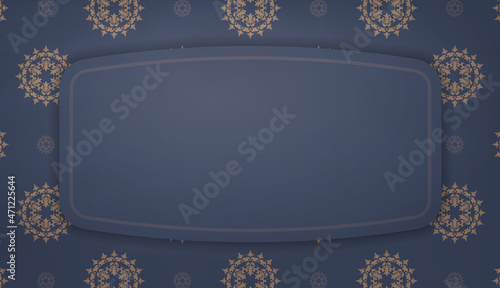 Background in blue with greek brown pattern for design under your logo or text