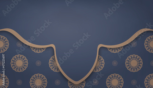 Background in blue with greek brown pattern for design under your text