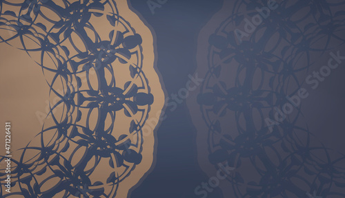 Background in blue with Indian brown ornaments and place under your text