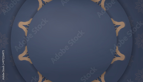 Background in blue with Indian brown ornaments and place under your text