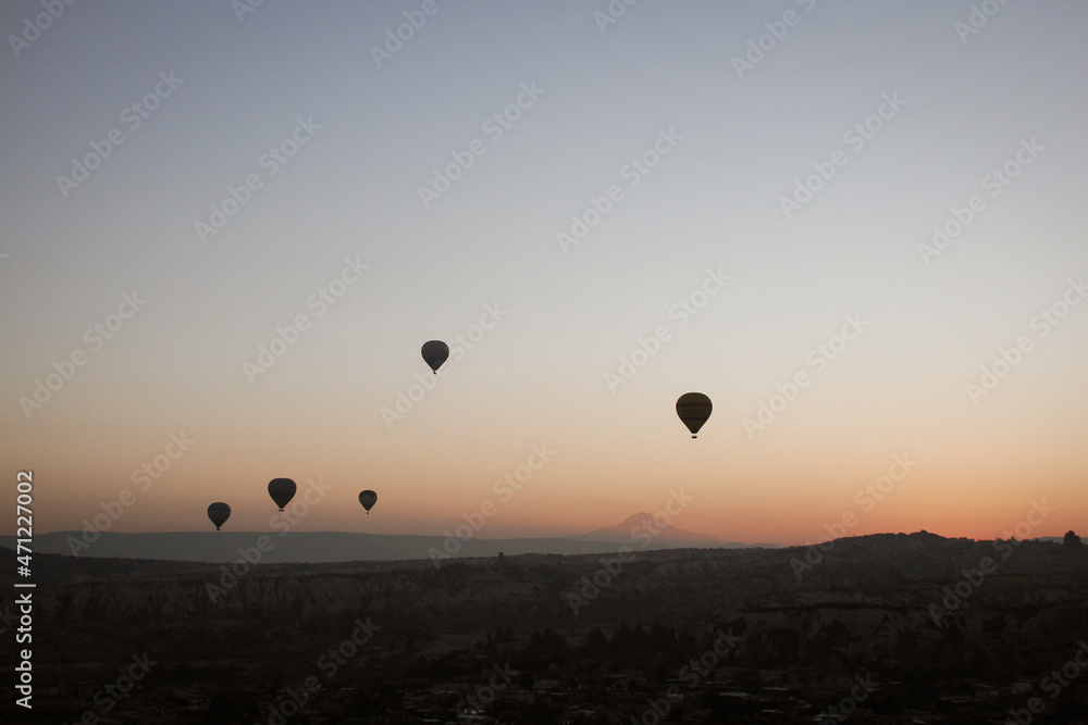 balloon at sunset