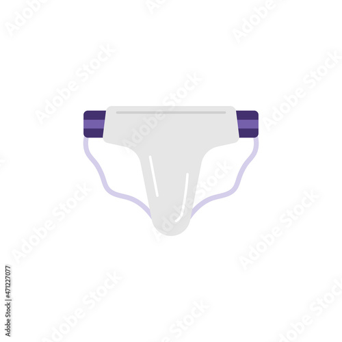 illustration of a groin guard. tools for boxing training. a tool to protect the genitals from blows. flat cartoon style. vector design