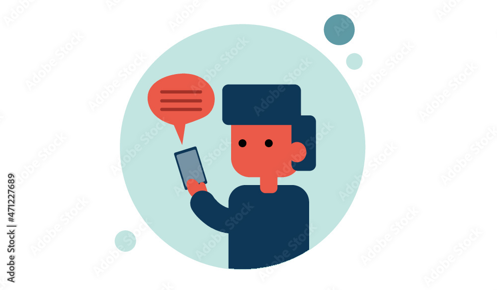 Vector Man With Phone Social Media Communication Vector Art Graphic Design Vector Man With Phone Social Media Communication Vector Art Graphic Design