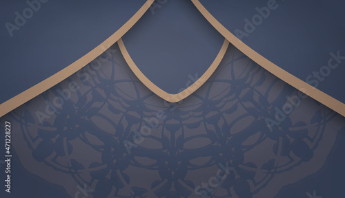 Background in blue with indian brown pattern and place under your text