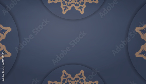 Background in blue with indian brown pattern and place under your text