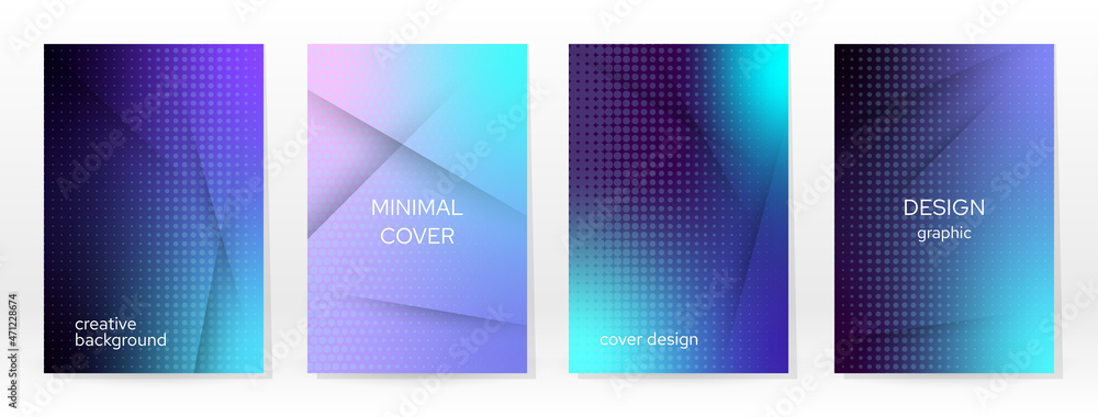 Naklejka premium Minimal Poster. Pastel Soft. Blue Gradient Set.