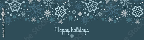 Merry Christmas web banner. Background for invitation or seasons greeting.