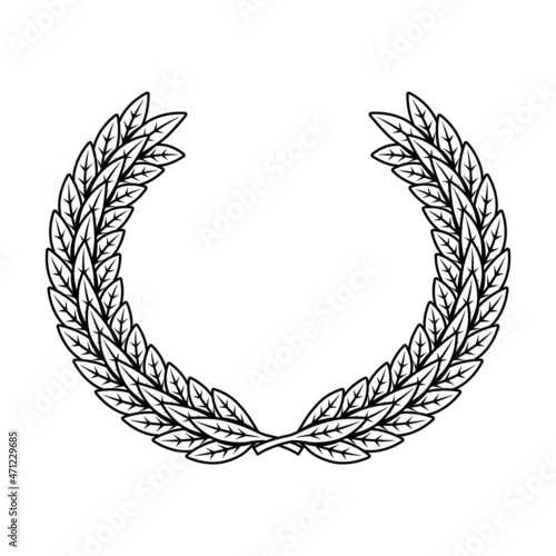 Illustration of laurel wreath. Design element for logo, label, sign, emblem. Vector illustration