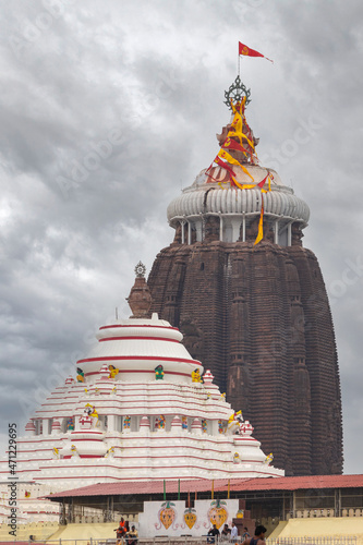 Photography Main temple dome of Jagannath Temple, a famous Hindu temple dedicated to Jagannath or Lord Vishnu in the coastal town of Puri, Orissa, India