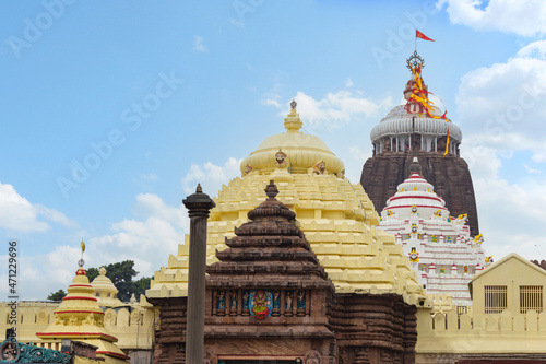 Main temple dome of Jagannath Temple, a famous Hindu temple dedicated to Jagannath or Lord Vishnu in the coastal town of Puri, Orissa, India.